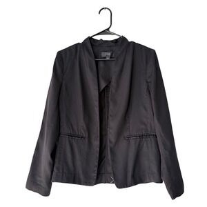 J.Crew Black Collarless Open Front Blazer Women's Size 4‎